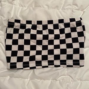Forever 21 Checkered Strapless Top
